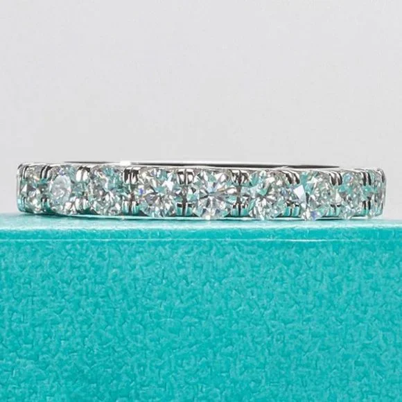 #Certified 2~3 ct. t.w. 3mm Moissanite Diamond Full Eternity Band Ring NEW